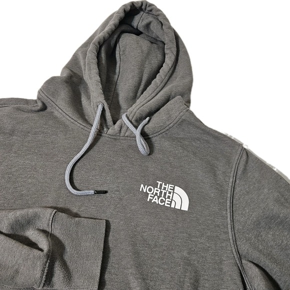 The North Face Men's M  Knit Pullover Hoodie Gray Thermal Cotton Blend EUC - Picture 2 of 8